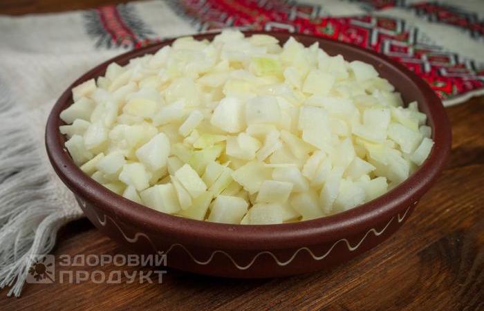 Цибуля різана заморожена кубиком 10×10, Україна.